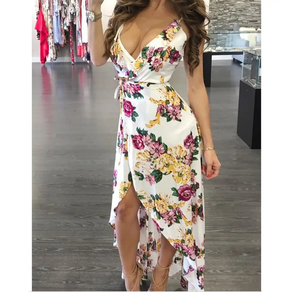 Женское платье в пол Modis длинное пляжное макси стиле бохо с цветочным принтом