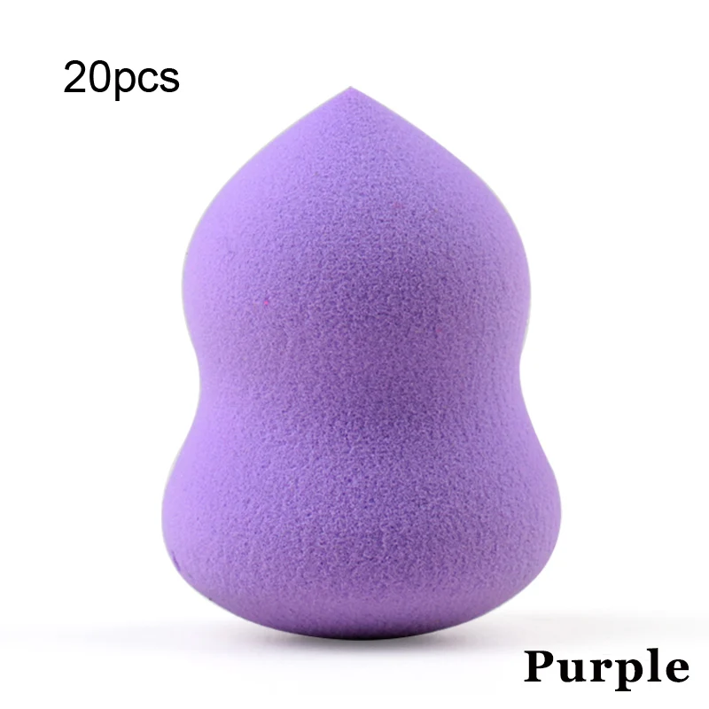 M Purple 20pcs gourd Средний макияж губка серьги в форме капли воды, основы под макияж, буфами на рукавах корректор порошок гладкой Красота косметический спонж для макияжа инструмент - Цвет: M Purple 20pcs gourd