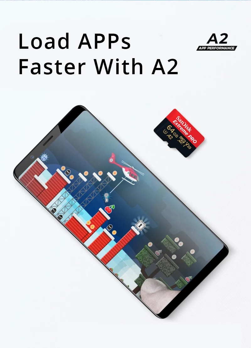 Карта памяти SanDisk 128GB Extreme PRO MicroSD 64GB TF карта U3 класс 10 UHS-I A2 V30 SDXC SLR камера карта 170 МБ/с. с адаптером SD