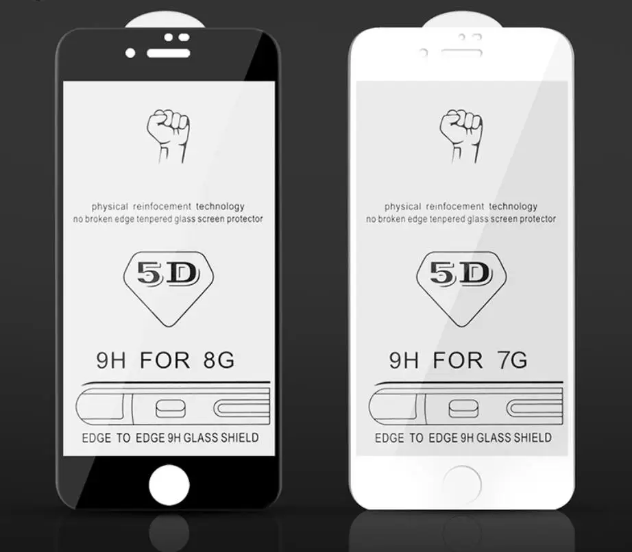 CAMDEMS 5D Full Cover Tempered Glass for iPhone 12 12pro max xr X 8 7 6 Protective Screen Protector retail box 200pcs | Мобильные