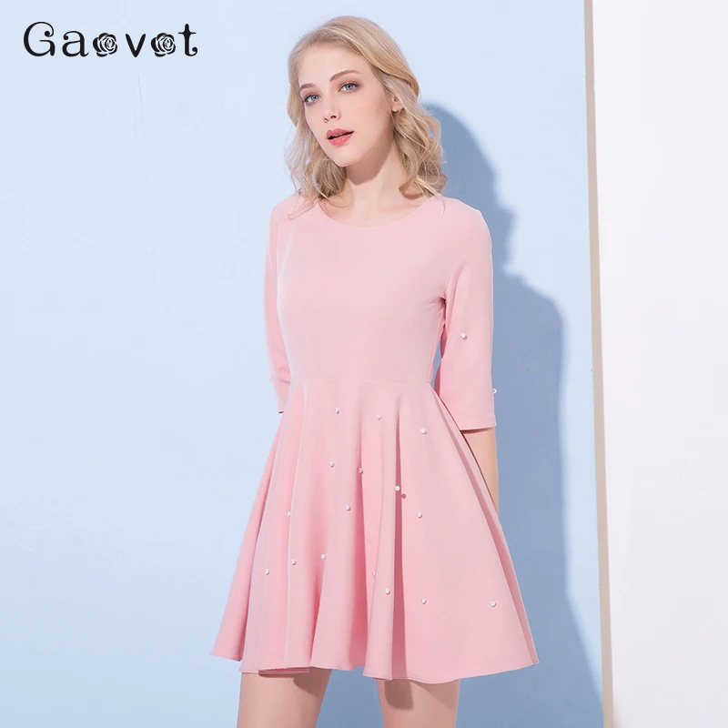 Gaovot 2019 Summe женские платья серии новые розовые Бисероплетение Bodycon Туника Платье