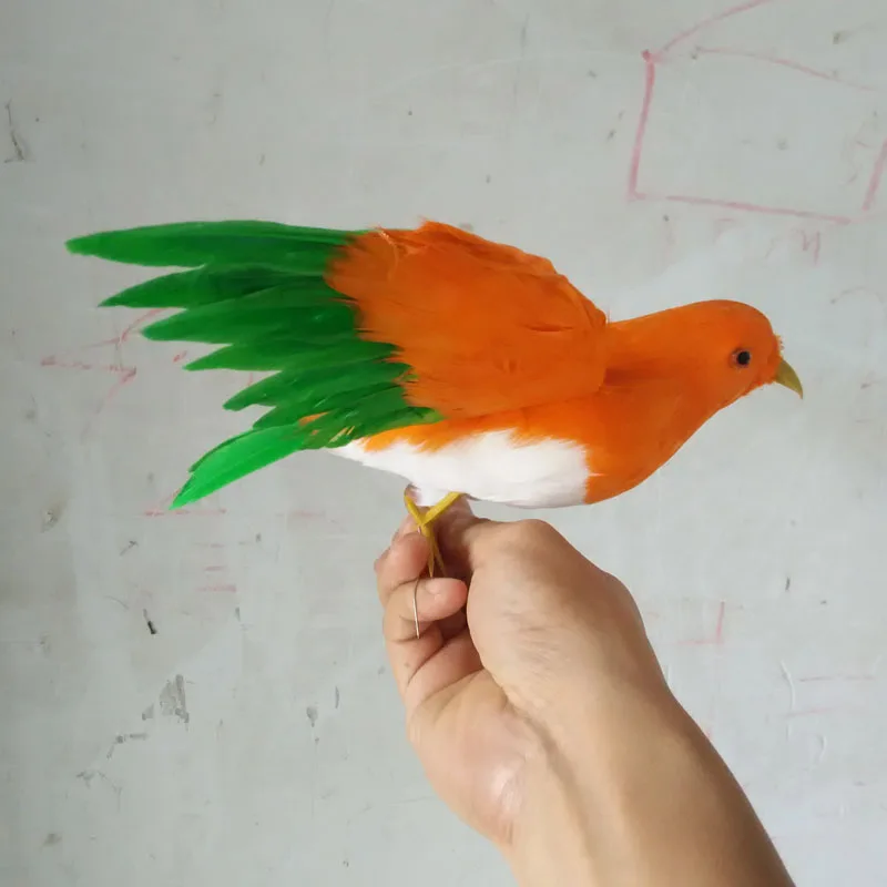 

about 16cm simulation orange kingfisher bird model creative garden decoration gift h1056