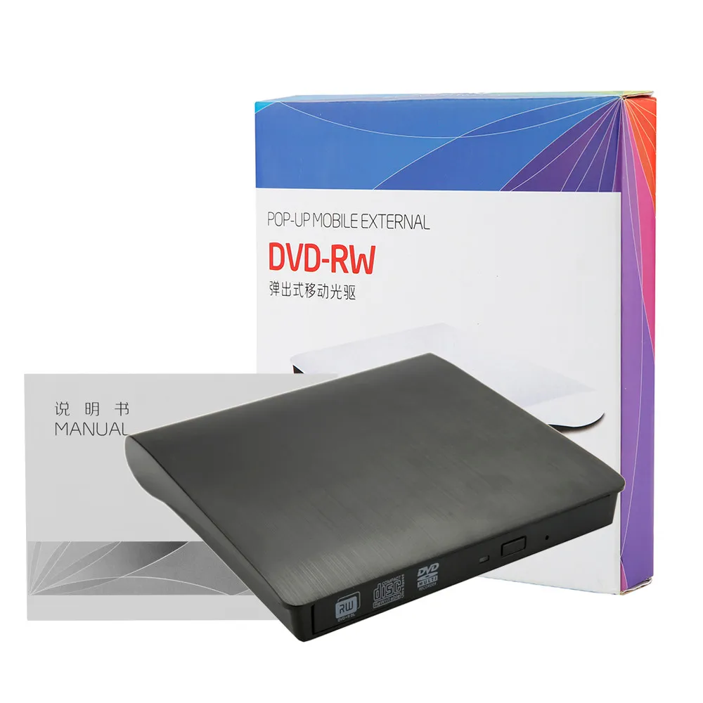 Внешний USB3.0 DVD+/-R 8X, DVD-RW 4X, CD-R 24X, DVD8X, DVD-R Burner read Writer POP-UP для ноутбука Мобильный Внешний привод
