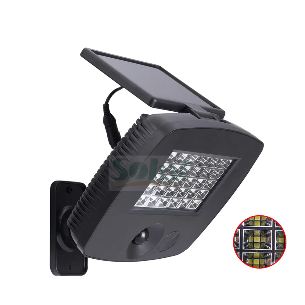 200 лм Солнечный садовый светильник 30 светодиодов датчик движения на солнечной