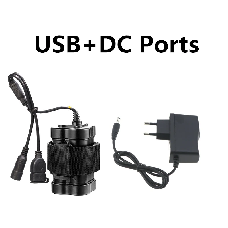 USB DC Ports 8,4 V велосипедный фонарь аккумулятор 6400mAh перезаряжаемый велосипедный светильник водонепроницаемый DC USB 8,4 V Аксессуары для велосипеда - Цвет: USB DC Ports