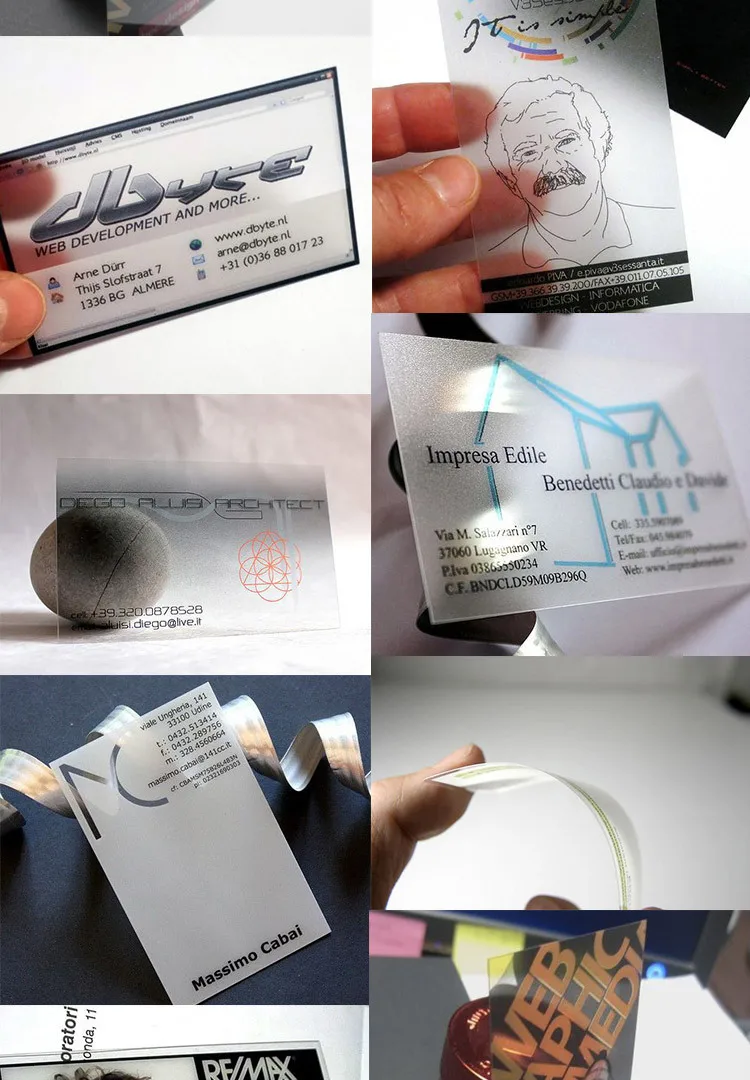 Camera HOT 200pc Full Color Frosted Transparent PVC Plastic Business Cards Print Special Design Free | Канцтовары для офиса и