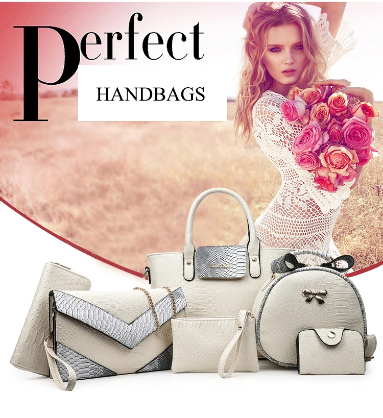 17 New Women Shoulder Bags serpentine Leather Handbags Fashion Female bag High Quality 6-Piece Set Designer Brand Bolsa Feminina