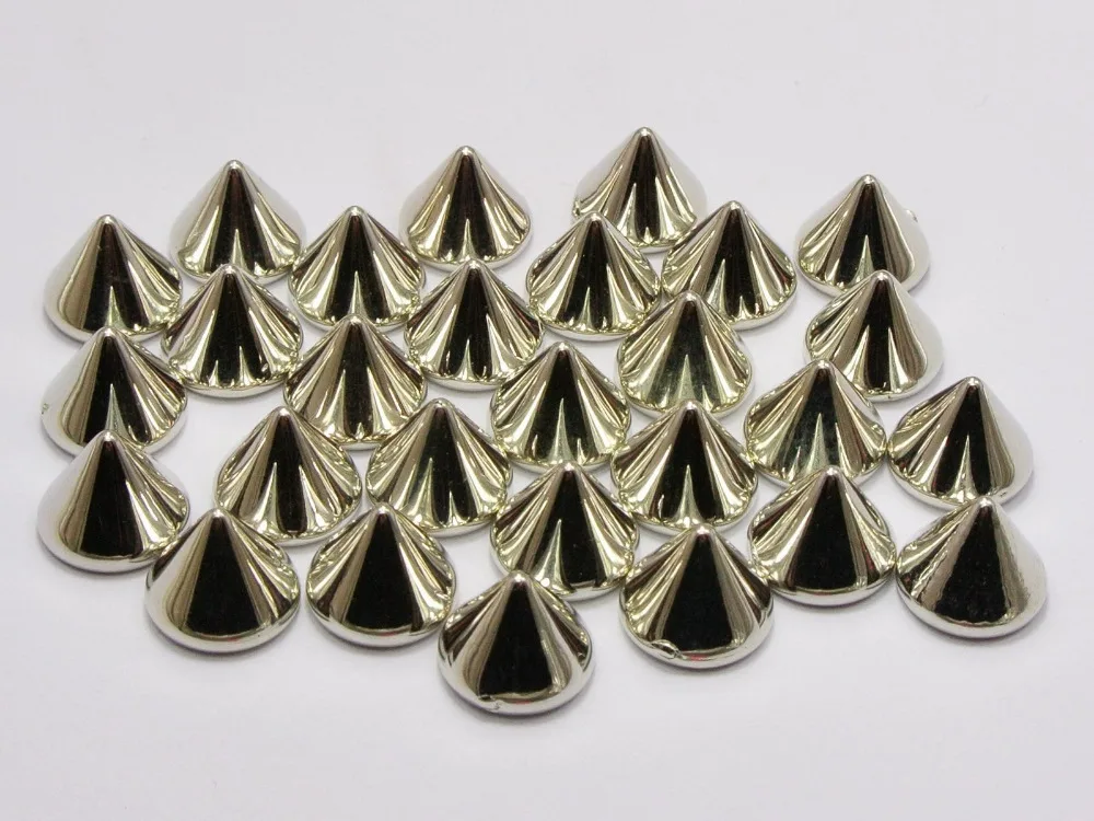 100 Серебряный тон металлический Рок Панк акриловый шип конус шпилька 10х8мм без