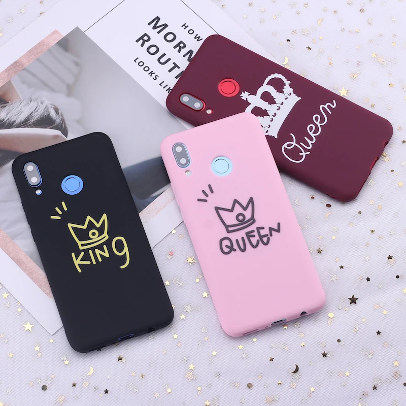 Силиконовый чехол для Huawei Honor Mate 10 20 Nova P20 P30 P Smart King and Queen Crown Candy|Бамперы| |