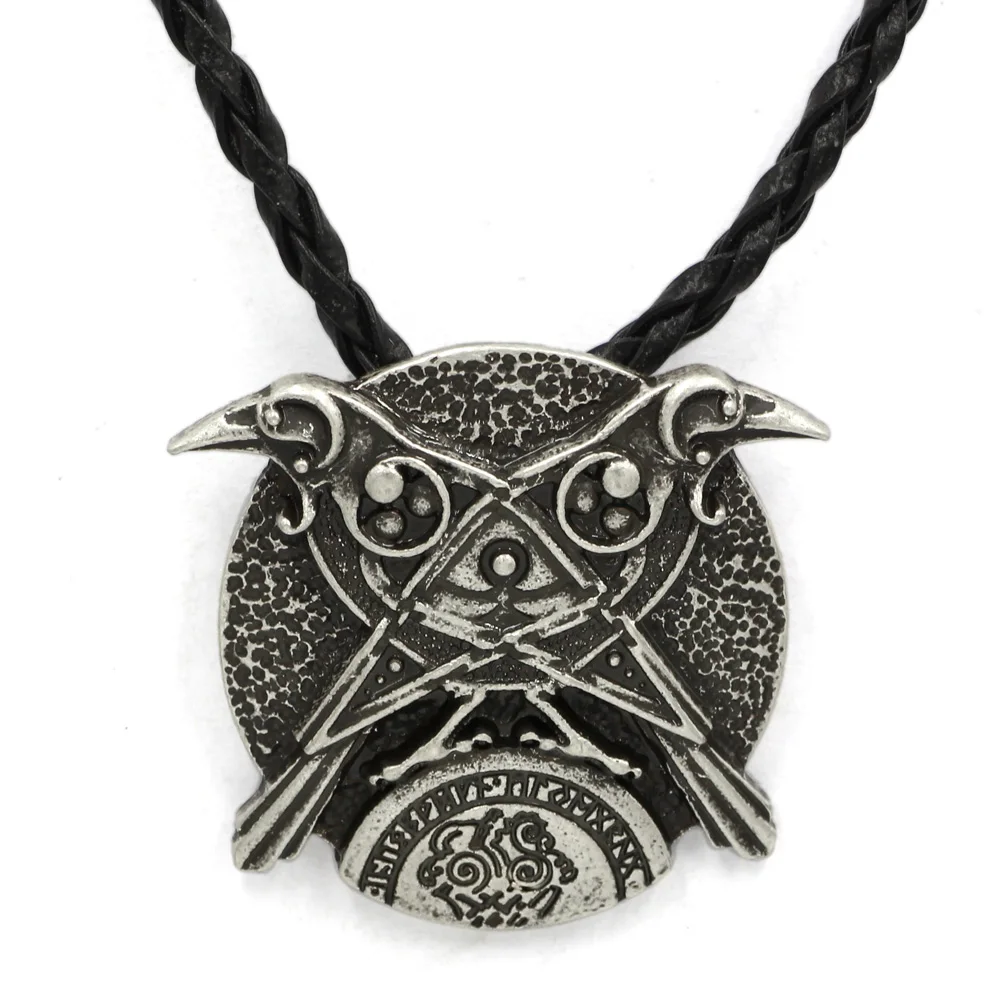 Norse Alknut futark тройной рожок Triskele Huggin Munnin Vikings NordicTalisman Odin's Raven In The Moon Подвеска