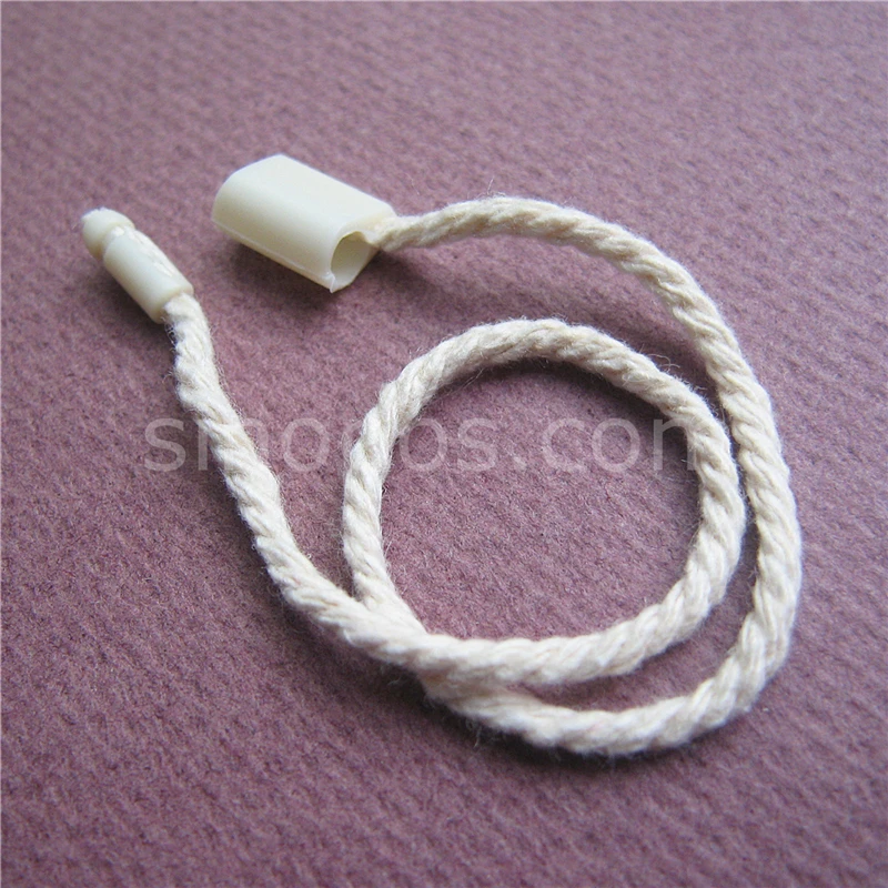 Качественная плотная хлопчатобумажная нить бежевая бирка с уплотнением