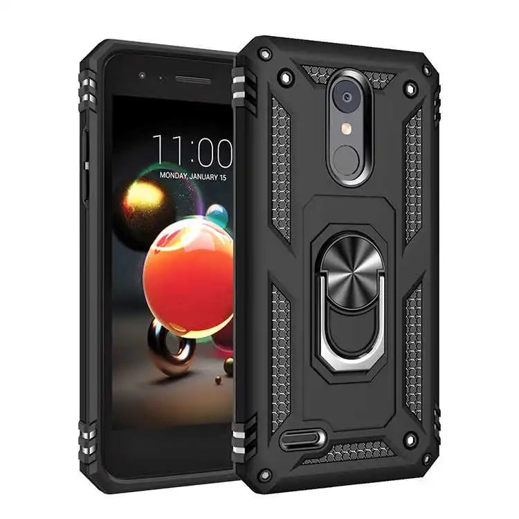 Роскошный сверхпрочный противоударный чехол для телефона LG Stylo 5 K40 LG aristo 2 aristo 3 защитный чехол Гибридный бампер силиконовый чехол - Цвет: Black