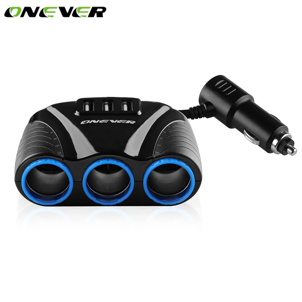 Onever 12 V 24 Универсальный Автомобильный 3 розетки разветвитель прикуривателя Порты
