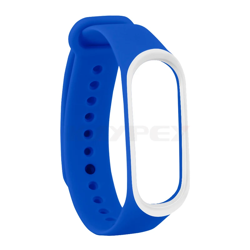 Dark blue white Мягкий браслет для Xiaomi mi band 4 3 ремешок силиконовый ремешок для mi band 3 Correa умные аксессуары mi band 3 4 ремешок браслет - Цвет: Dark blue white