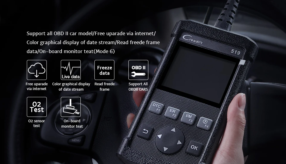 LAUNCH CReader 519(Creader 5001) OBDII/EOBD диагностический инструмент и бортовой монитор тест obd2 obd ii CR519 canner такой же, как AL519