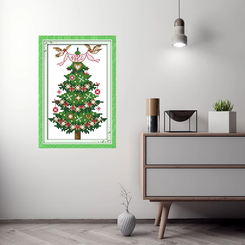 NKF Рождество веселое дерево DIY вышивка наборы крестиком для рукоделия Счетный