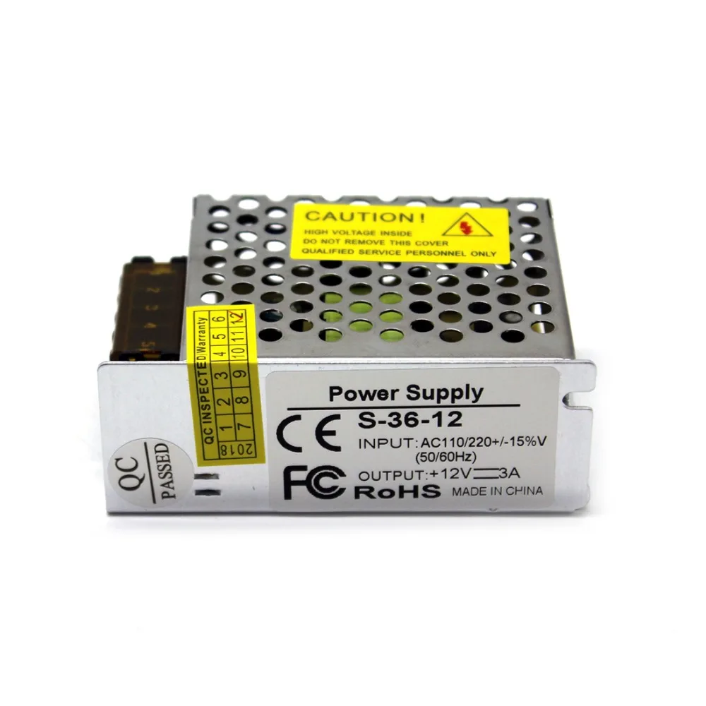 Импульсный источник питания DC12V 3A 36 Вт трансформатор освещения 220 в 12 В Источник