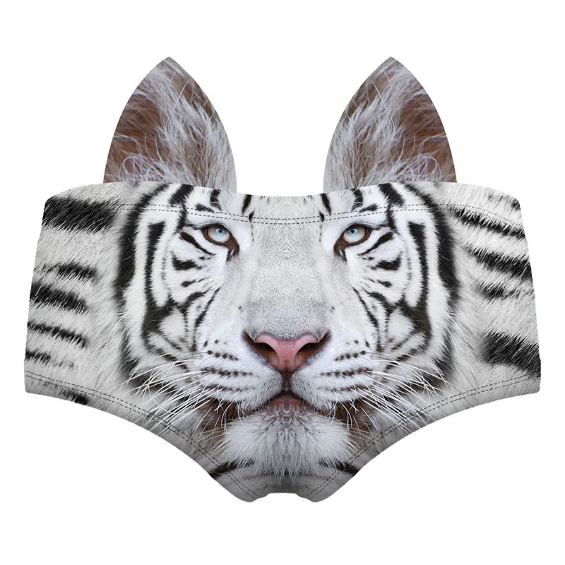 Настоящее животное 3D печать Kawaii ухо леди нижнее белье Сова бульдог белый тигр забавные женские трусики сексуальные женские трусы