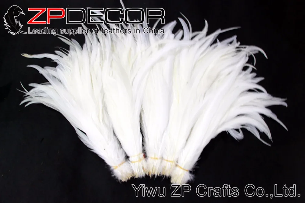 ZPDECOR 100 шт./лот 35-40 см(14-16 дюймов) настоящая оптом белоснежные перья петуха для карнавала головной убор танцевальные костюмы