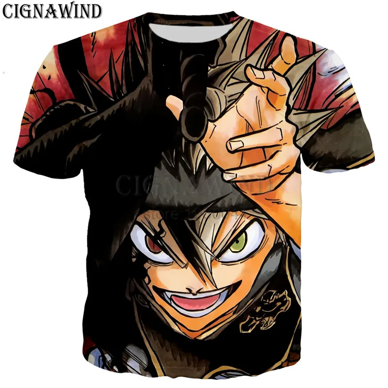 Classic Anime Black Clover 3D Print men/women T-shirts Summer Tops New Hip hop men t shirt Streetwear Harajuku Casual Funny Tees | Мужская