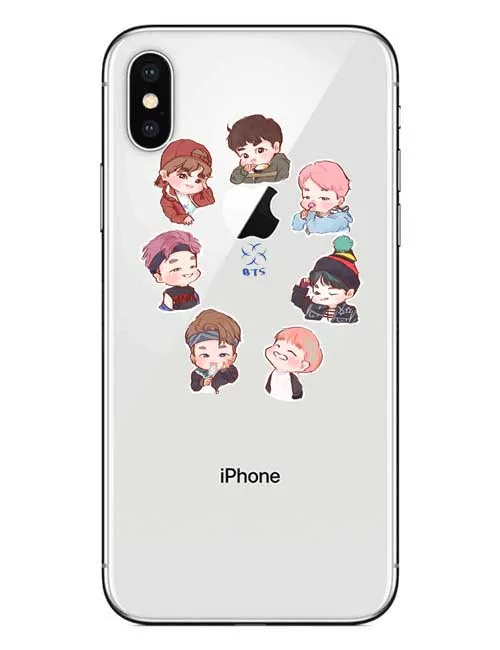 Чехол для iPhone X XS XR MAX 6 7 8 Plus S с рисунком звезд KPOP BTS мягкий силиконовый чехол Bangtan BT21