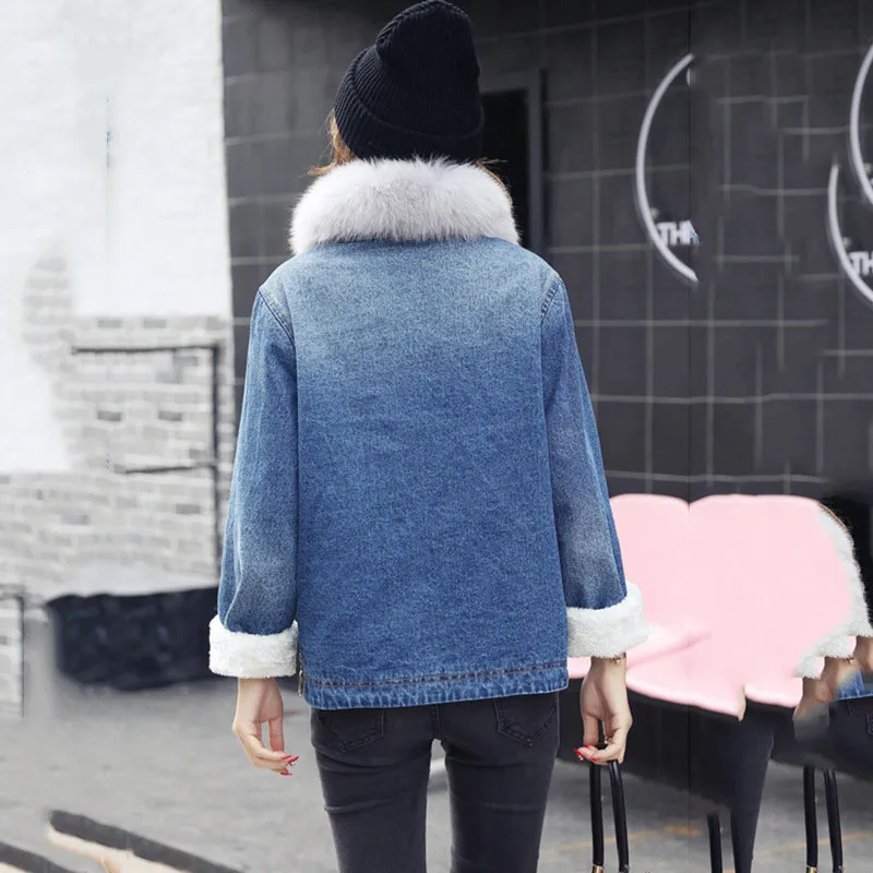 Женская куртка и пальто chaqueta mujer зимняя утепленная из овчины с натуральным лисьим