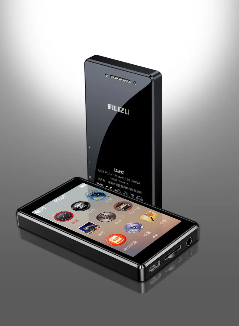 Ruizu d20 металлический mp3-плеер с сенсорным экраном, Ультратонкий 8 ГБ MP3 музыкальный плеер, 3,0 дюймов, цветной экран, воспроизведение видео с FM электронной книгой