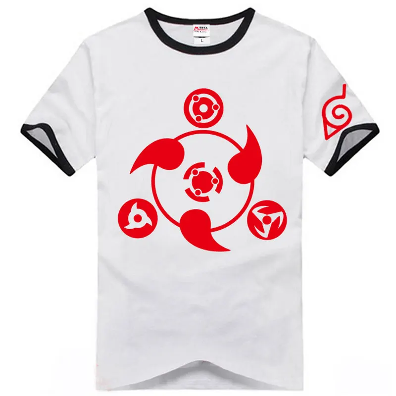 Модные футболки Hokage Konoha Leaf Kakashi Sasuke Mangekyou Шаринган базовая футболка с коротким