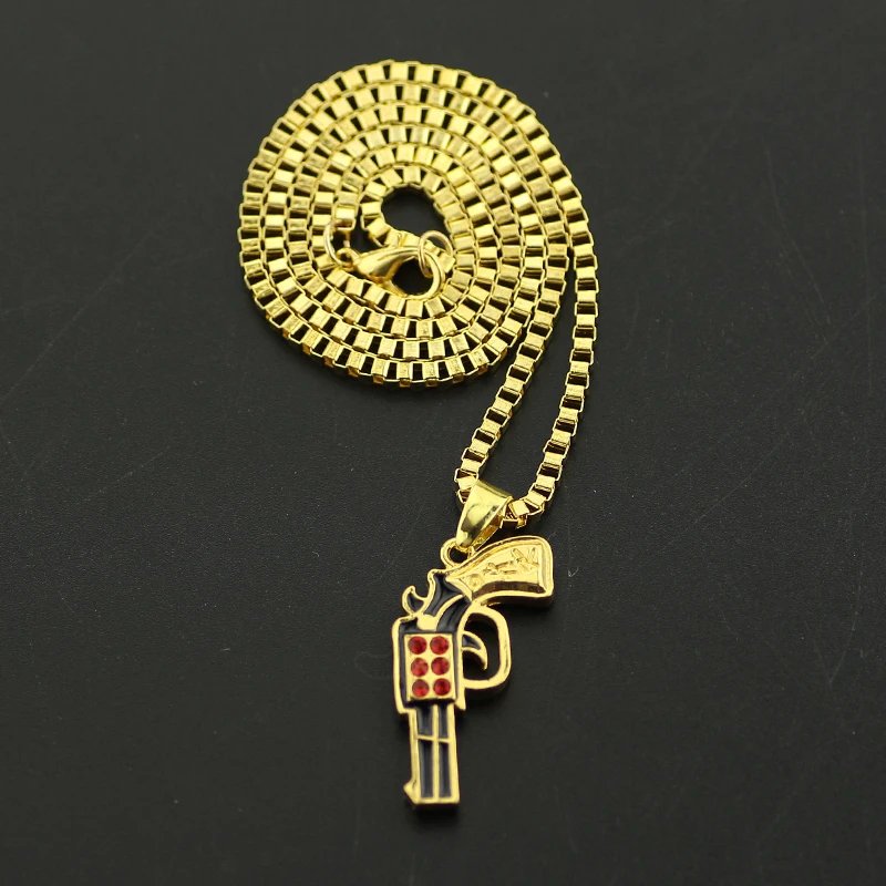 Бижутерия feimeng ожерелье в стиле хип-хоп УЗИ пистолет индивидуальность рэп-рок