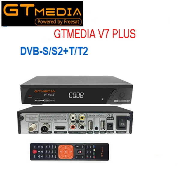 GTmedia V7 Plus Combo dvb t2 s2 спутниковый ресивер Поддержка hevc H.265 PowerVu Biss Key cam Nem