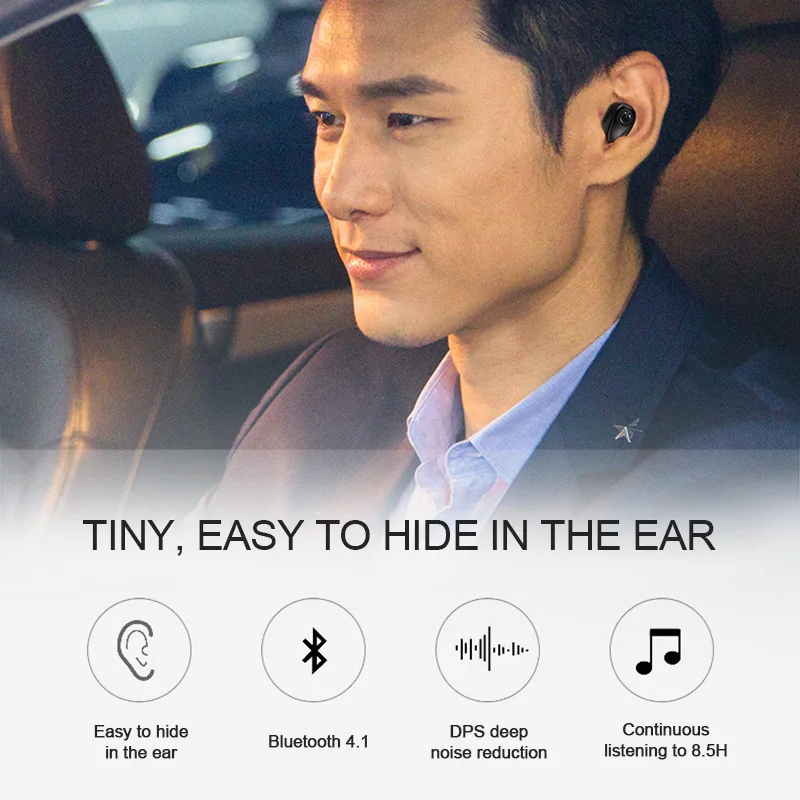Бизнес в ухо V4.2 Bluetooth наушники беспроводные 3D стерео телефон Eaebud моно гарнитура