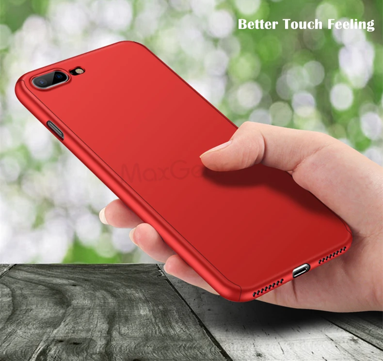 MaxGear 360 градусов полный корпус жесткий чехол для iPhone 7 8 Plus Гибридный