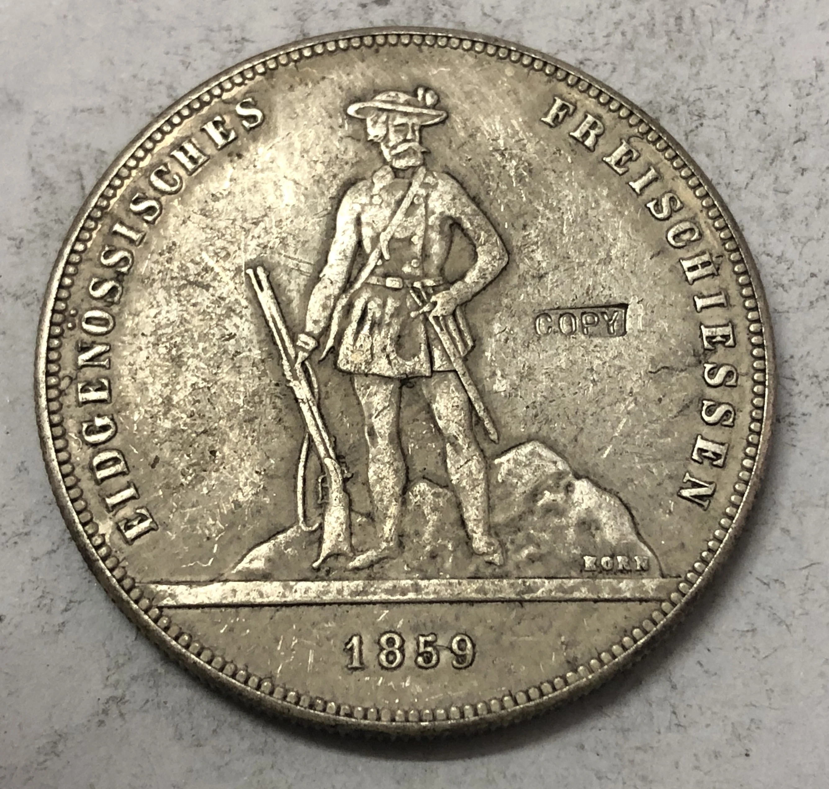 

1859 Switzerland 5 Francs Shooting Festival