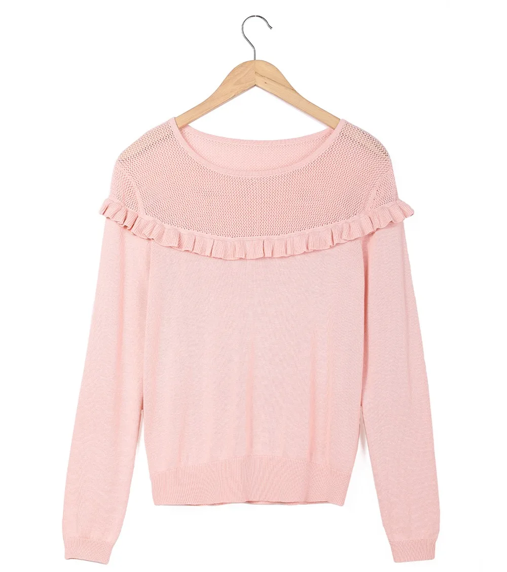 Donnalla Autumn Off Shoulder Knitted Sweaters Women Ruffles Long Sleeve Bodycon Sweater Tops Ladies Solid Pullovers | Женская одежда