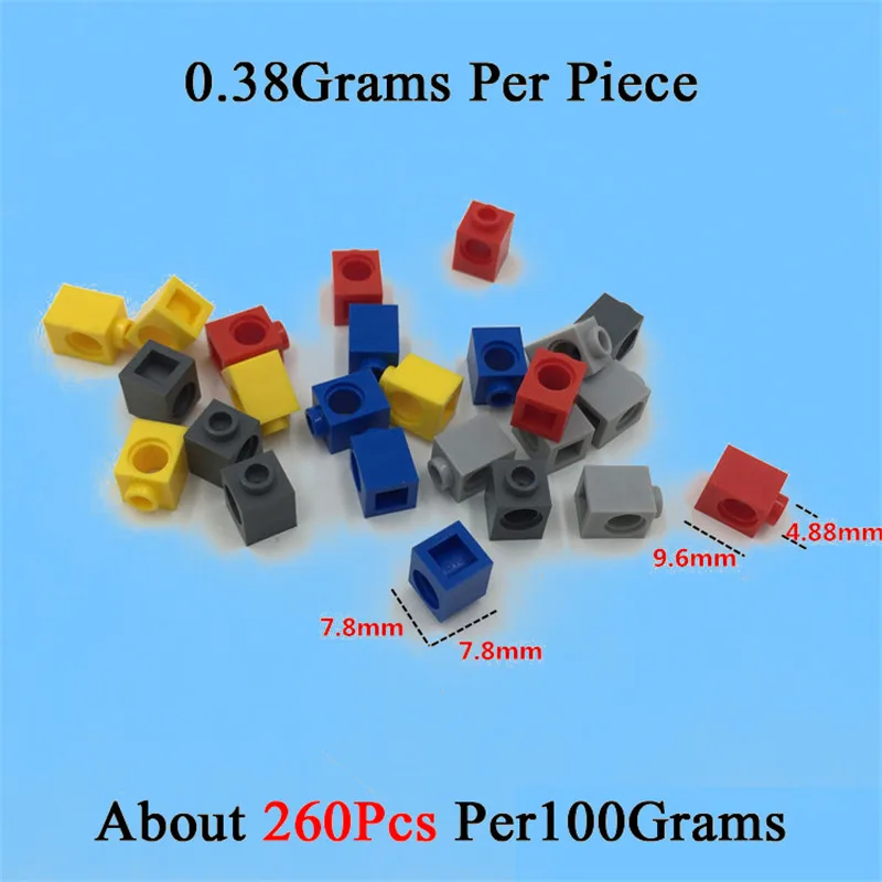 1X1 Mixed Colors 100 грамм характеристики Запчасти кирпича с отверстиями 10 размеров 5 цветов игрушка "сделай сам" для детей совместим с 6541 3700 3894 3702 2730 3895 - Цвет: 1X1 Mixed Colors