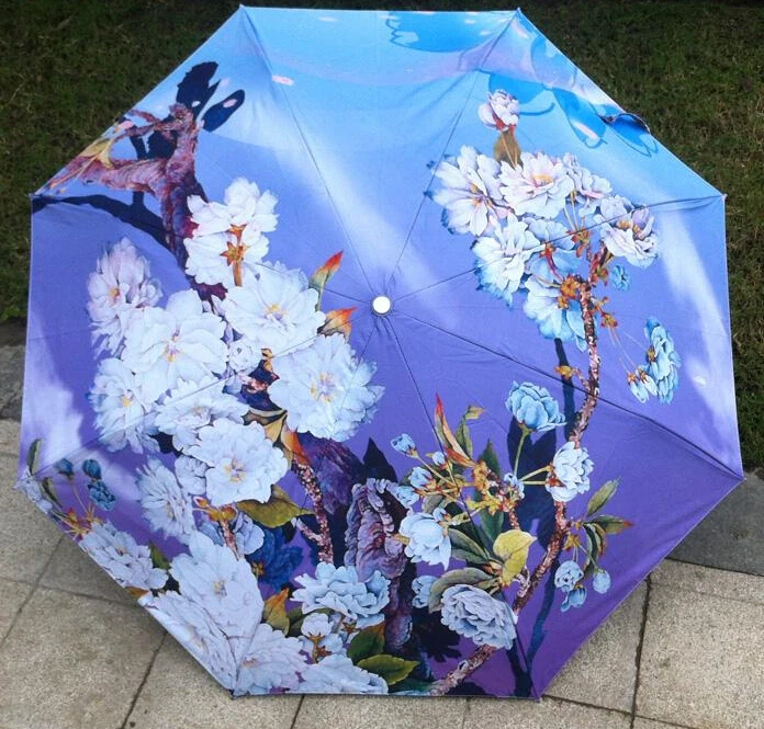 2016 новая мода складной ветрозащитный Анти УФ прозрачный/дождь Сакура картина