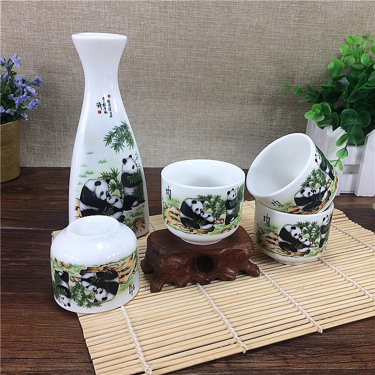 Набор из 5 шт. изысканный Керамика панда Китайский Японский ради набор Чай чашки