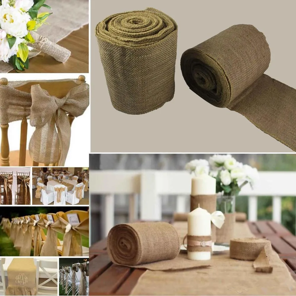Новый джутовый Фон 10 метров для свадебного стола приемной украшения вечерние