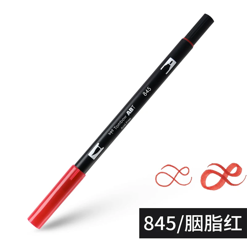 845 ABT Tombow, двойная кисть, художественные маркеры, акварельные маркеры, 96 цветов, мягкая ручка для рукописного письма, профессиональные ручки для рисования - Цвет: 845