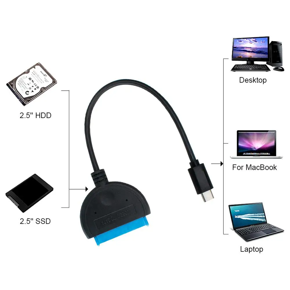 Кабель адаптер USB C к SATA кабель соединитель для внешнего жесткого диска 2 5 дюйма 3