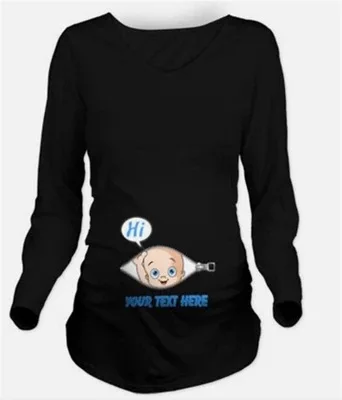 

Autumn maternity dress loose tide European and American cute baby print long-sleeved t-shirt in pregnant women long section