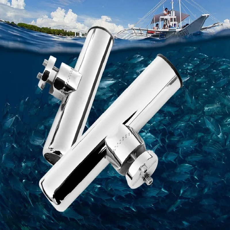 Marine Stainless Steel Fishing Tackle Accessory Rotatable Rod Holder for 19-25mm tube | Спорт и развлечения