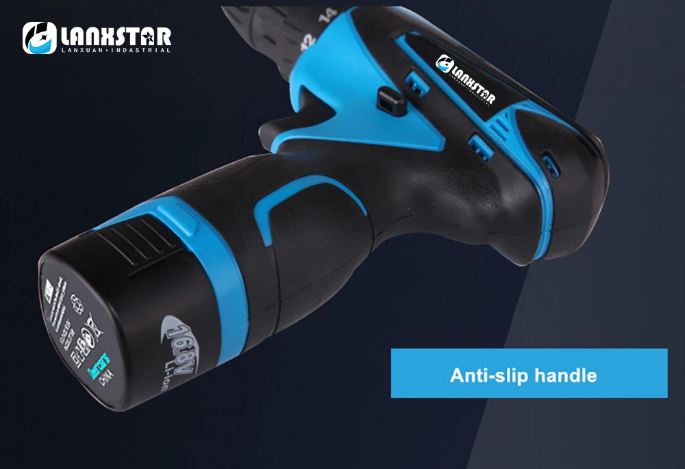 Lanxstar 16,8 в Аккумуляторные дрели DIY дрели литиевые Электрические Шуруповерты сверла с двумя батарейками
