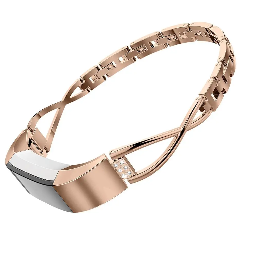 Металлический сменный Браслет X форменный ремень для Fitbit Alta/Fitbit Alta hr - Цвет: rose gold