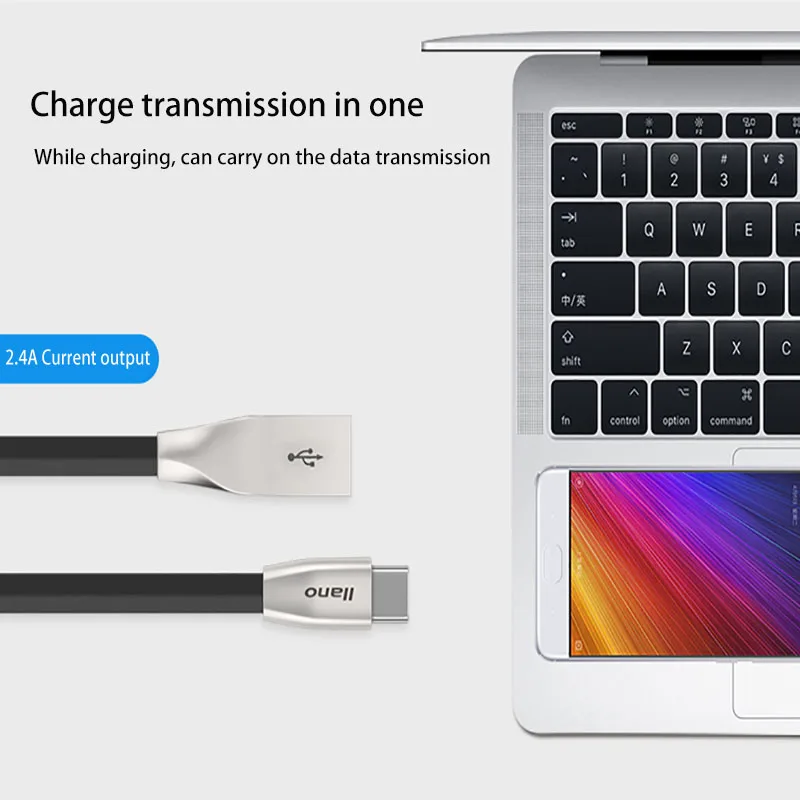 Llano usb type C кабель 2.4A кабель передачи данных для быстрой зарядки для huawei mate 10 P9 samsung Galaxy S8 Note 8