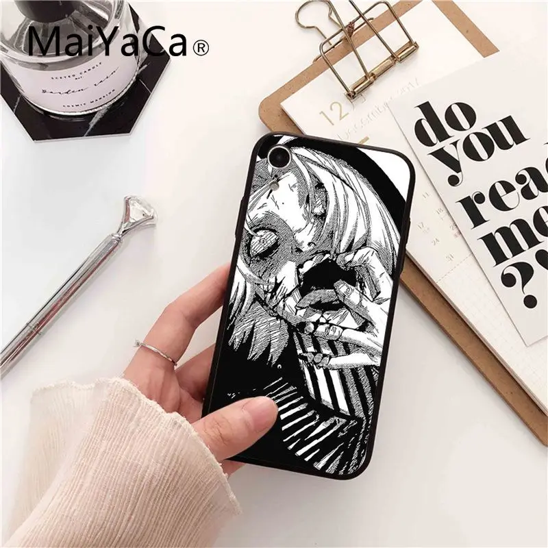 Maiyaca Junji Ito Tees Horror DIY окрашенный чехол для телефона iPhone 8 7 6 6S Plus X XS MAX 5 5S SE XR Fundas Capa |