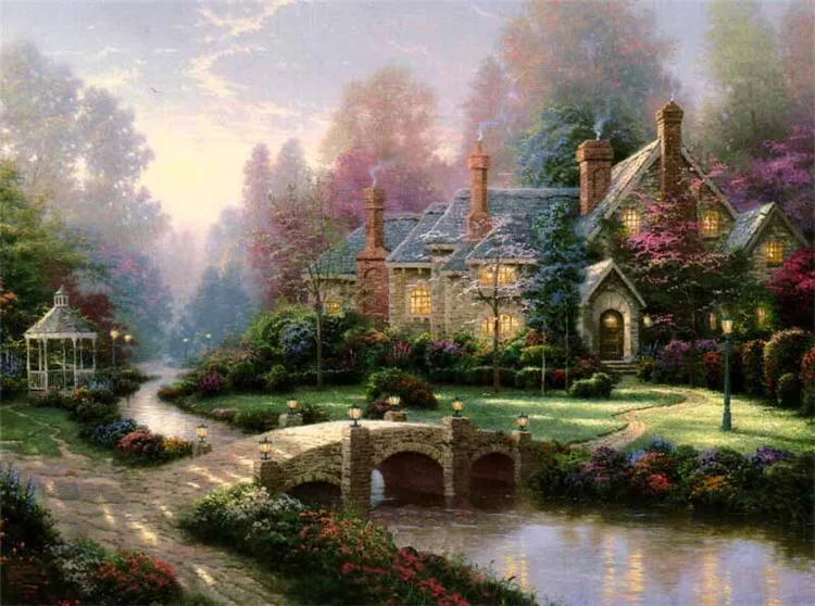 5D алмазная живопись своими руками вышивка крестиком Dream garden architecture мозаика