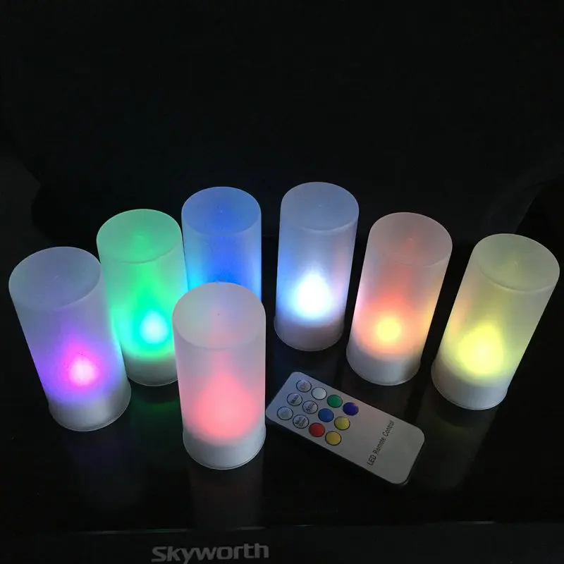 Набор из 12 светодиодных свечей с дистанционным управлением матовые беспламенные