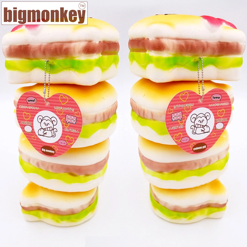 11 см hello jumbo Kawaii прибытие медленно поднимающийся аромат хлеб Прекрасный hello kitty expression гамбургер с мягкими шармами игрушка
