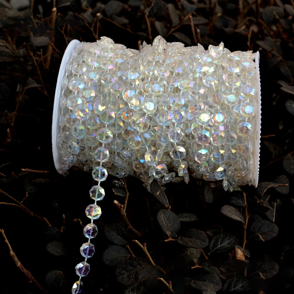 30 м 10 переливающиеся Восьмиугольные акриловые бусины нитка линия Цепочка